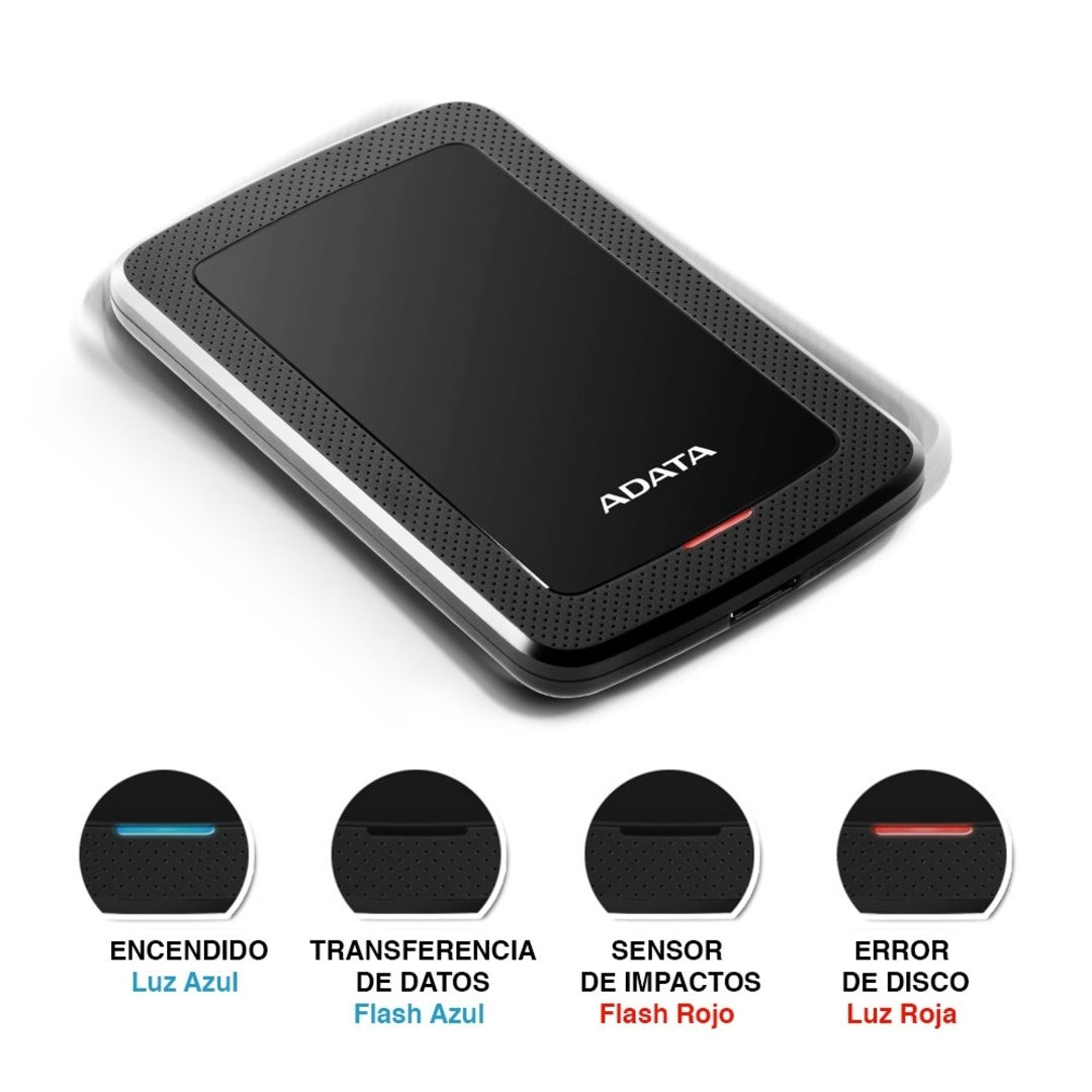 Disco Duro Externo Adata HV300 2.5'', 2TB, USB 3.1, Negro - para Mac/PC