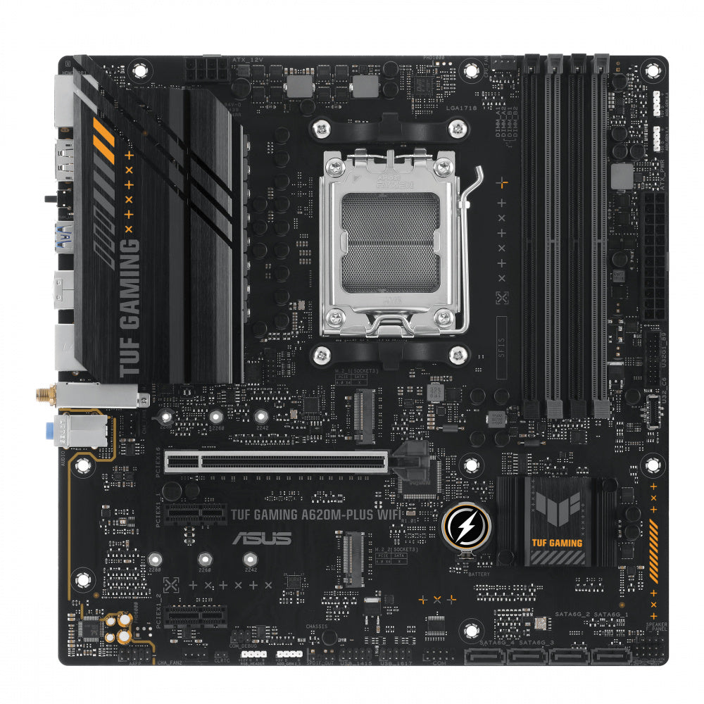 Tarjeta Madre ASUS Micro-ATX TUF GAMING A620M-PLUS WIFI, S-AM5, AMD A620, HDMI, 128GB DDR5 para AMD