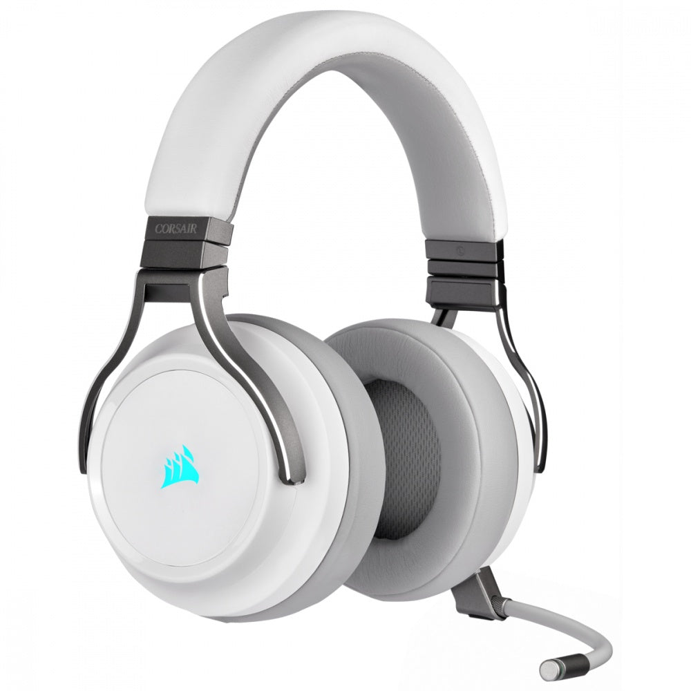 Corsair Audífonos Gamer VIRTUOSO RGB WIRELESS 7.1, Inalámbrico, USB + 3.5mm, Blanco