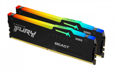 Kit Memoria RAM Kingston FURY Beast DDR5, 6000MHz, 64GB - 2 x 32GB, CL30, XMP