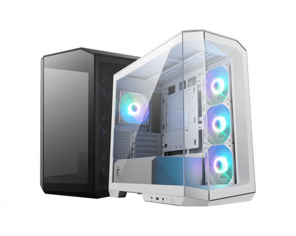 Gabinete MSI MAG PANO M100R PZ con Ventana ARGB, Micro-Tower, Micro-ATX/ITX, USB 3.2, sin Fuente, 4 Ventiladores ARGB Instlados, Blanco