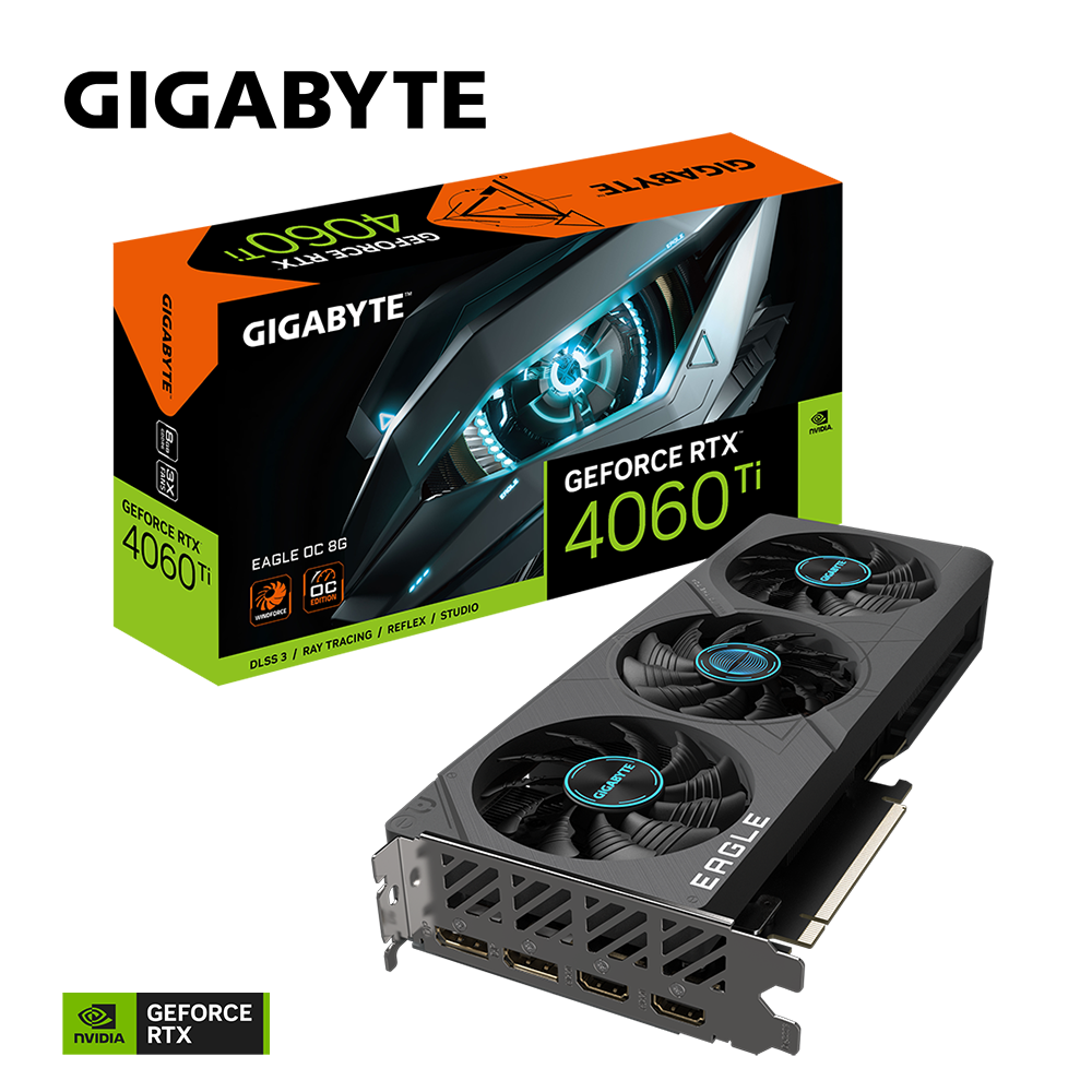 Tarjeta de Video Gigabyte NVIDIA RTX 4060 Ti EAGLE OC 8G, 8GB 128-bit GDDR6, PCI Express 4.0