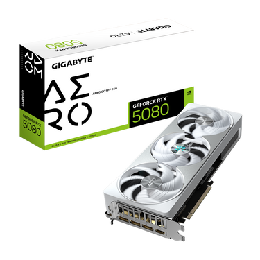 Tarjeta de Vídeo Gigabyte GeForce RTX™ 5080 RTX 5080 AERO OC SFF 16G CI Express 5.0 x16 . GV-N5080AERO OC-16GD