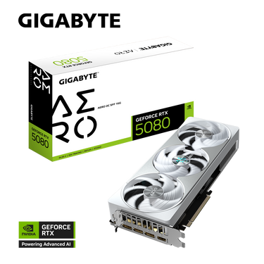 Tarjeta de Vídeo Gigabyte GeForce RTX™ 5080 RTX 5080 AERO OC SFF 16G CI Express 5.0 x16 . GV-N5080AERO OC-16GD