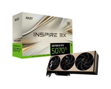 Tarjeta de Video MSI Nvidia Geforce RTX 5070 Ti 16G INSPIRE 3X OC PLUS 256-bit DisplayPort x3 HDMI