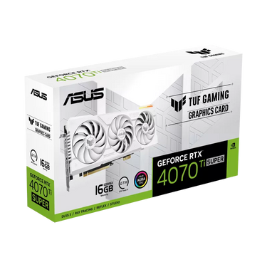 Tarjeta de Video ASUS TUF Gaming GeForce RTX 4070 Ti Super BTF White Edition / 16GB GDDR6X / NVIDIA DLSS 3 / PCIe 4.0 / 2xHDMI 2.1a / 3xDisplayPort 1.4a / TUF-RTX4070TIS-16G-BTF-WHITE