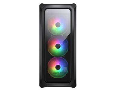 Gabinete Cougar Archon 2 RGB/Midi-Tower/Con Ventana/Sin Fuente/USB 3.0/2.0/3 Ventiladores ARGB Instalados/Color Negro/ATX, 385CC50.0003